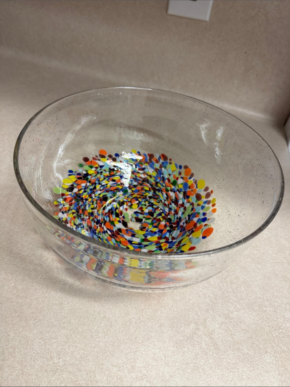 Glass confetti bowl